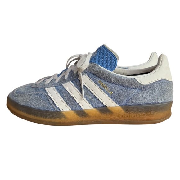 Adidas Gazelle Indoor Suede Sneaker Blue Fusion 6.5 Blokette Gum Sole Soccer - Picture 4 of 14